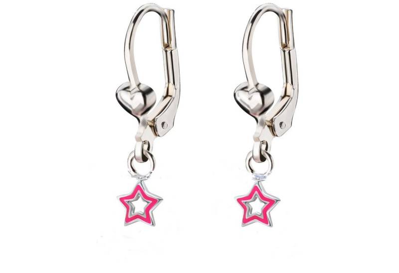 schmuck23 Paar Ohrhänger Kinder Ohrringe Stern 925 Silber Mädchen, Mädchen Kinderschmuck echte Silberohrringe von schmuck23