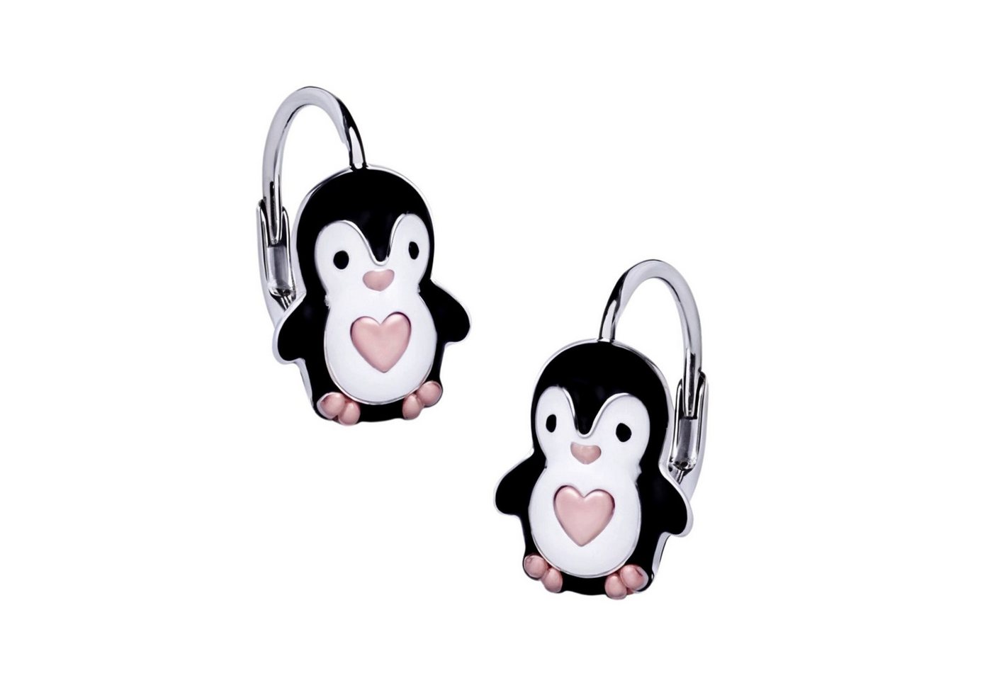 schmuck23 Paar Ohrhänger Kinderohrringe Pinguin 925 Silber, Stabile Brisur für sicheren Halt von schmuck23