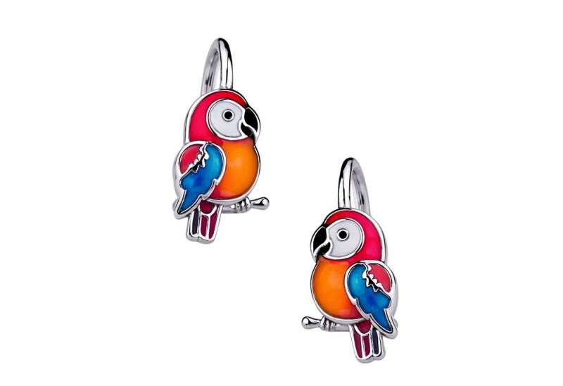 schmuck23 Paar Ohrhänger Kinderohrringe bunter Papagei 925 Silber, Stabile Brisur von schmuck23