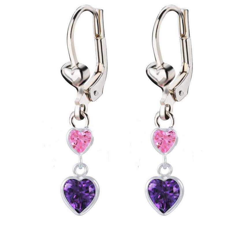 schmuck23 Paar Ohrhänger Ohrringe Herz Zirkonia 925 Silber, Sterling Silber von schmuck23