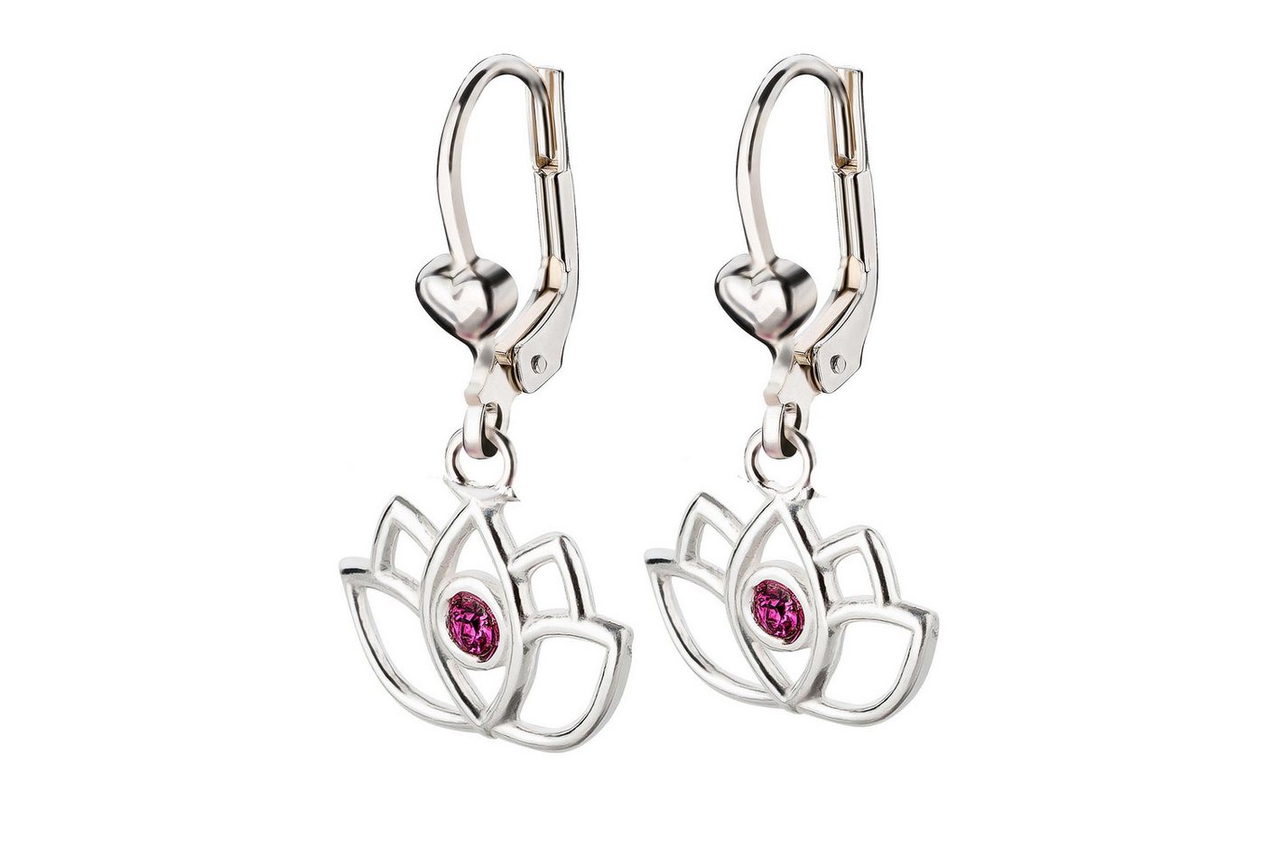 schmuck23 Paar Ohrhänger Ohrringe Lotus Blume 925 Silber Zirkonia, Damen Mädchen Schmuck von schmuck23
