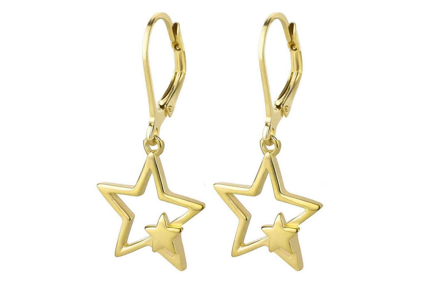 schmuck23 Paar Ohrhänger Ohrringe grosser Stern 925 Silber, Damen Geschenk echte Silberohrringe von schmuck23