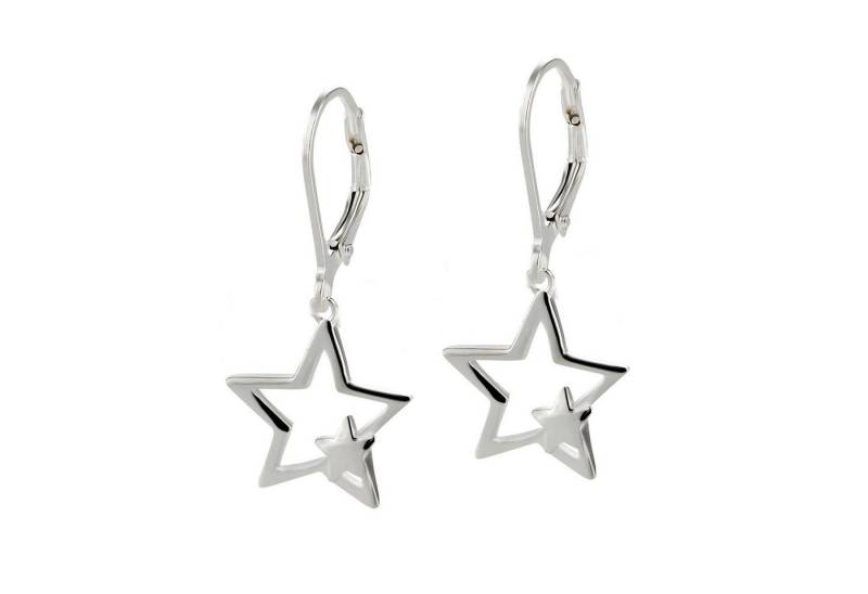 schmuck23 Paar Ohrhänger Ohrringe grosser Stern 925 Silber, Damen Geschenk echte Silberohrringe von schmuck23