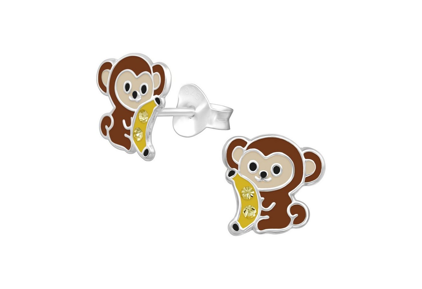 schmuck23 Paar Ohrstecker Kinder Ohrringe Affe 925 Silber, Kinderschmuck Mädchen Geschenk echte Silberohrringe schmuck23 Paar Ohrstecker Kinder Ohrringe Affe 925 Silber, Kinderschmuck Mädchen Geschenk echte Silberohrringe von schmuck23