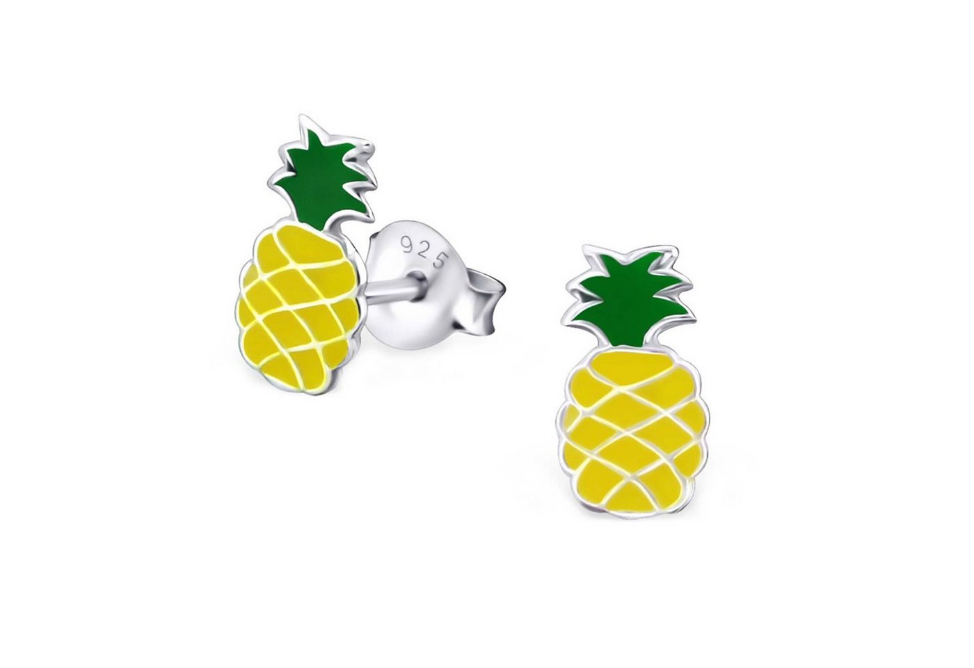 schmuck23 Paar Ohrstecker Kinder Ohrringe Ananas 925 Silber, Kindeohrringe Mädchen Geschenk von schmuck23