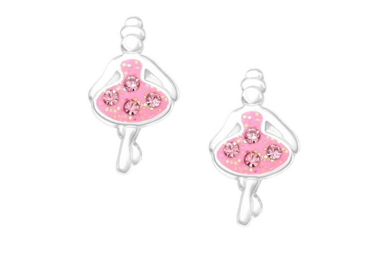 schmuck23 Paar Ohrstecker Kinder Ohrringe Ballerina 925 Silber Mädchen Ohrstecker, Mädchen Kinderschmuck echte Silberohrringe von schmuck23
