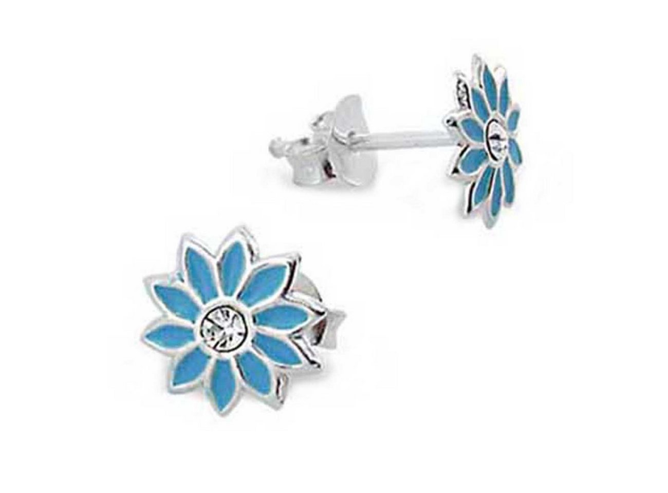 schmuck23 Paar Ohrstecker Kinder Ohrringe Blume 925 Silber, Kinderschmuck Mädchen Geschenk echte Silberohrringe von schmuck23