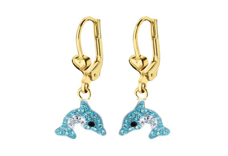 schmuck23 Paar Ohrstecker Kinder Ohrringe Delfin 925 Silber vergoldet, Kinderschmuck von schmuck23
