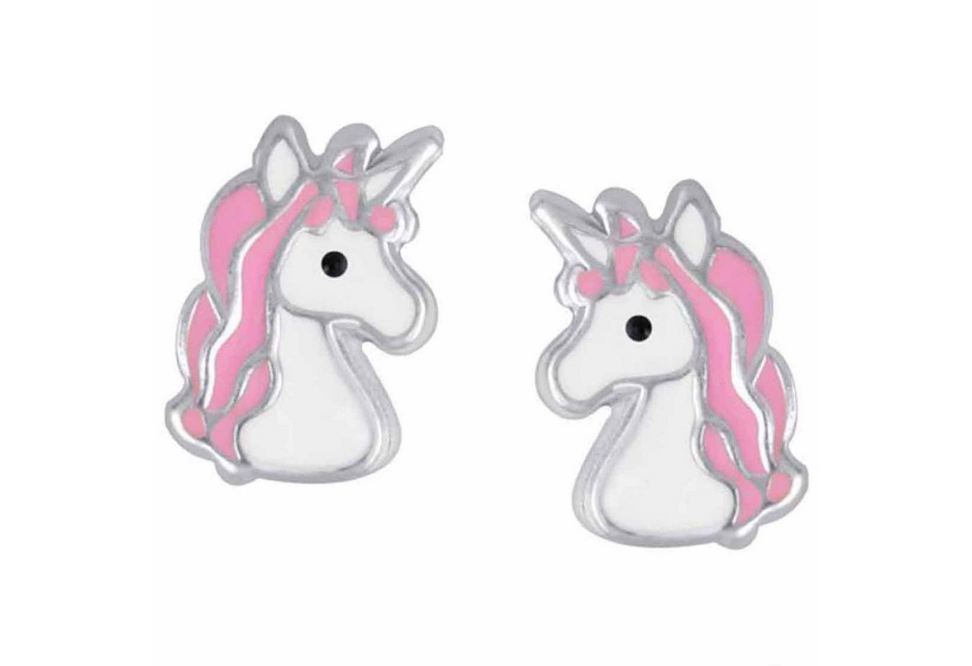 schmuck23 Paar Ohrstecker Kinder Ohrringe Einhorn 925 Silber, Kinderschmuck Mädchen Geschenk echte Silberohrringe von schmuck23