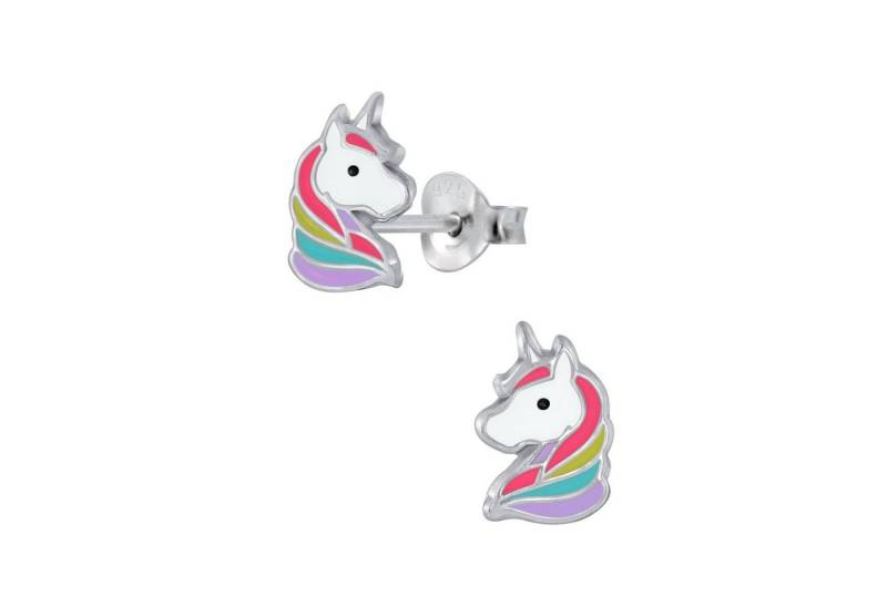 schmuck23 Paar Ohrstecker Kinder Ohrringe Einhorn 925 Silber, Kinderschmuck Mädchen Geschenk echte Silberohrringe von schmuck23