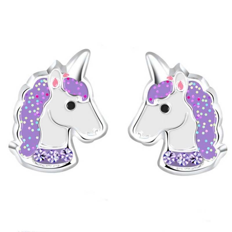 schmuck23 Paar Ohrstecker Kinder Ohrringe Einhorn Pferd 925 Silber, Kinderschmuck Mädchen Geschenk von schmuck23