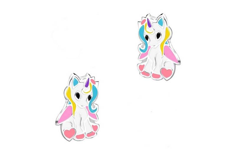 schmuck23 Paar Ohrstecker Kinder Ohrringe Einhorn Pferd 925 Silber Mädchen Ohrstecker, echte Silberohrringe von schmuck23