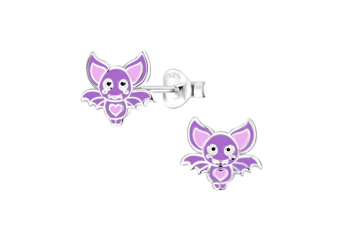 schmuck23 Paar Ohrstecker Kinder Ohrringe Fledermaus 925 Silber, Kinderschmuck Mädchen Geschenk echte Silberohrringe von schmuck23