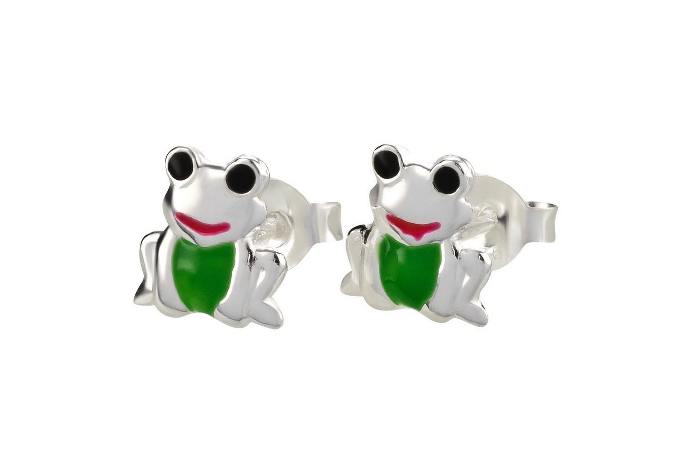 schmuck23 Paar Ohrstecker Kinder Ohrringe Frosch 925 Silber, Kinderschmuck Mädchen Geschenk echte Silberohrringe von schmuck23