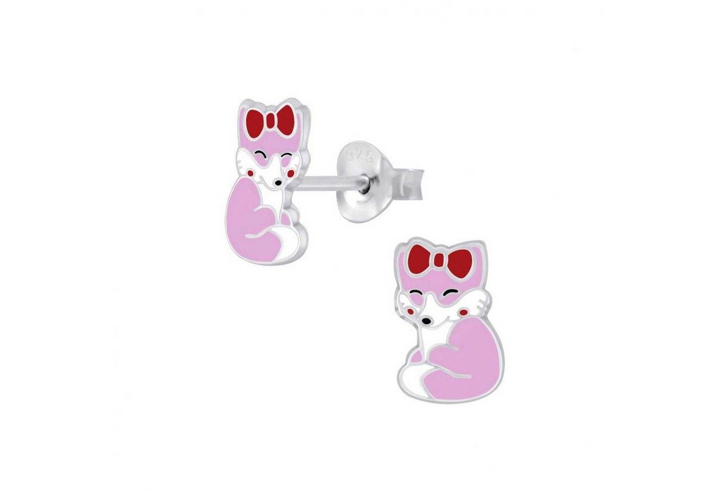 schmuck23 Paar Ohrstecker Kinder Ohrringe Fuchs 925 Silber, Kinderschmuck Mädchen Geschenk echte Silberohrringe von schmuck23