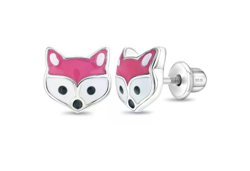 schmuck23 Paar Ohrstecker Kinder Ohrringe Fuchs 925 Silber (Geschenkset), incl. Schraubverschluss von schmuck23