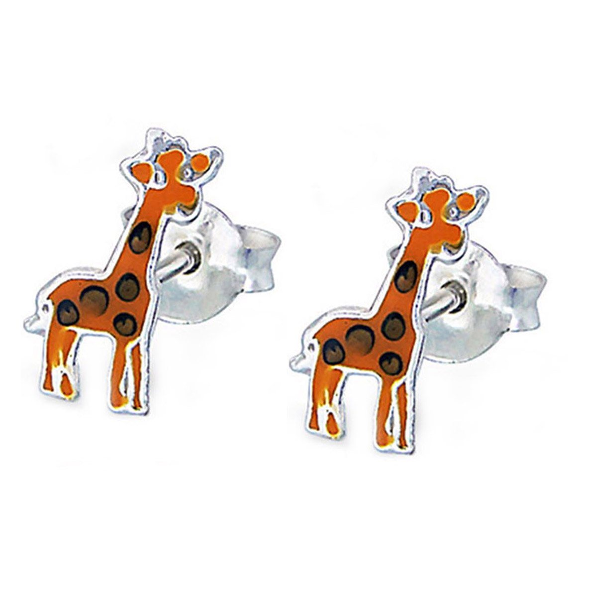 schmuck23 Paar Ohrstecker Kinder Ohrringe Giraffe 925 Silber, Kinderschmuck Mädchen Geschenk echte Silberohrringe von schmuck23