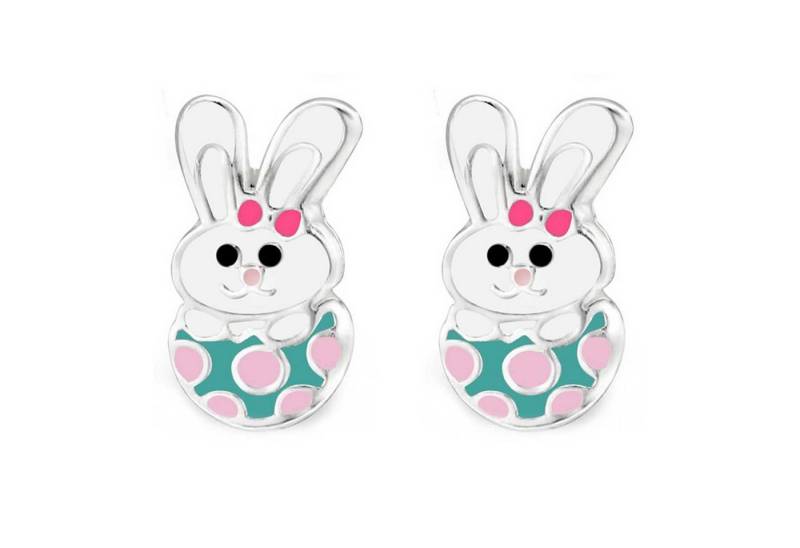 schmuck23 Paar Ohrstecker Kinder Ohrringe Hase Ostern 925 Silber, Kinderschmuck Mädchen Geschenk echte Silberohrringe von schmuck23