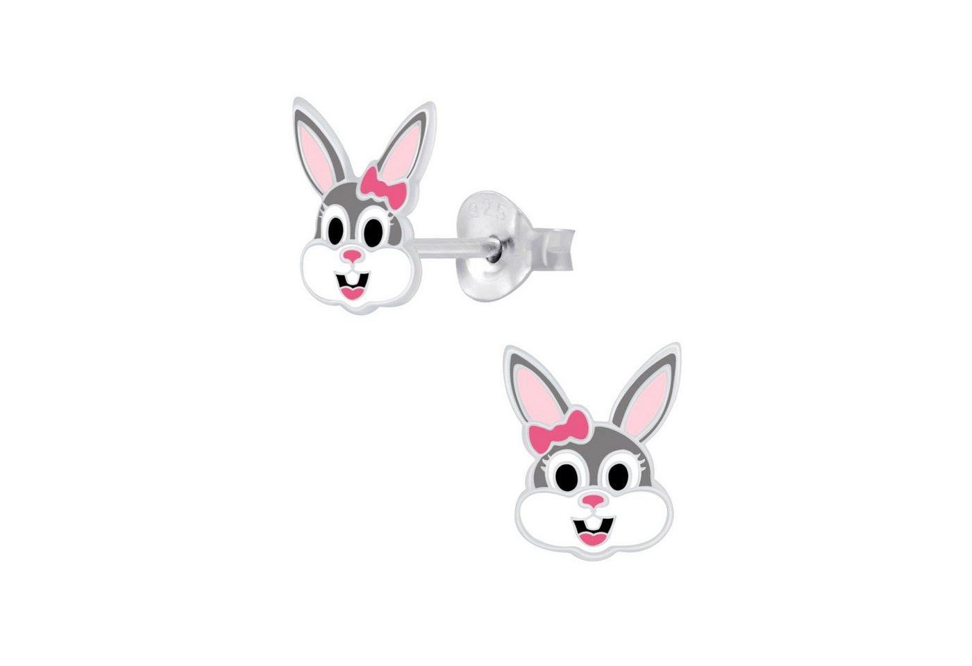 schmuck23 Paar Ohrstecker Kinder Ohrringe Hase Ostern 925 Silber, Kinderschmuck Mädchen Geschenk echte Silberohrringe von schmuck23