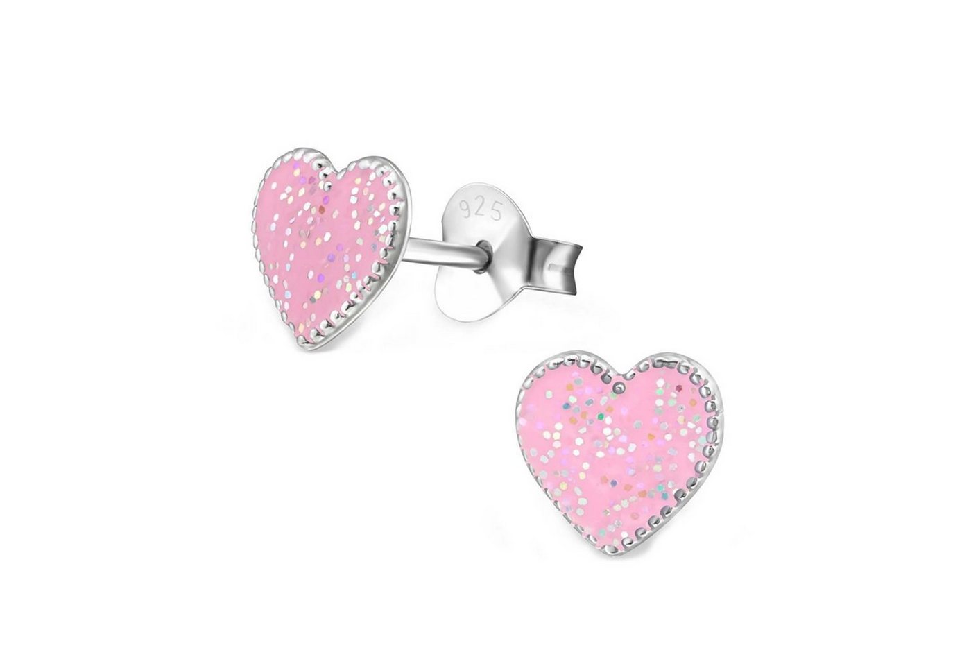 schmuck23 Paar Ohrstecker Kinder Ohrringe Herz 925 Silber, Kinderschmuck Mädchen Geschenk echte Silberohrringe von schmuck23