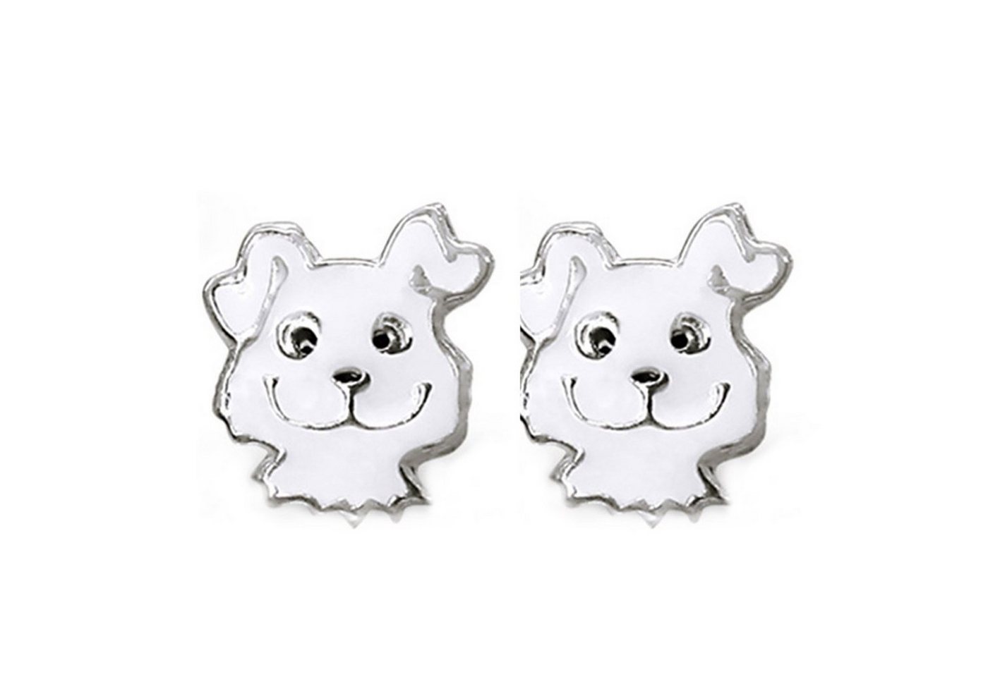 schmuck23 Paar Ohrstecker Kinder Ohrringe Hund 925 Silber, Kinderschmuck Mädchen Geschenk echte Silberohrringe von schmuck23