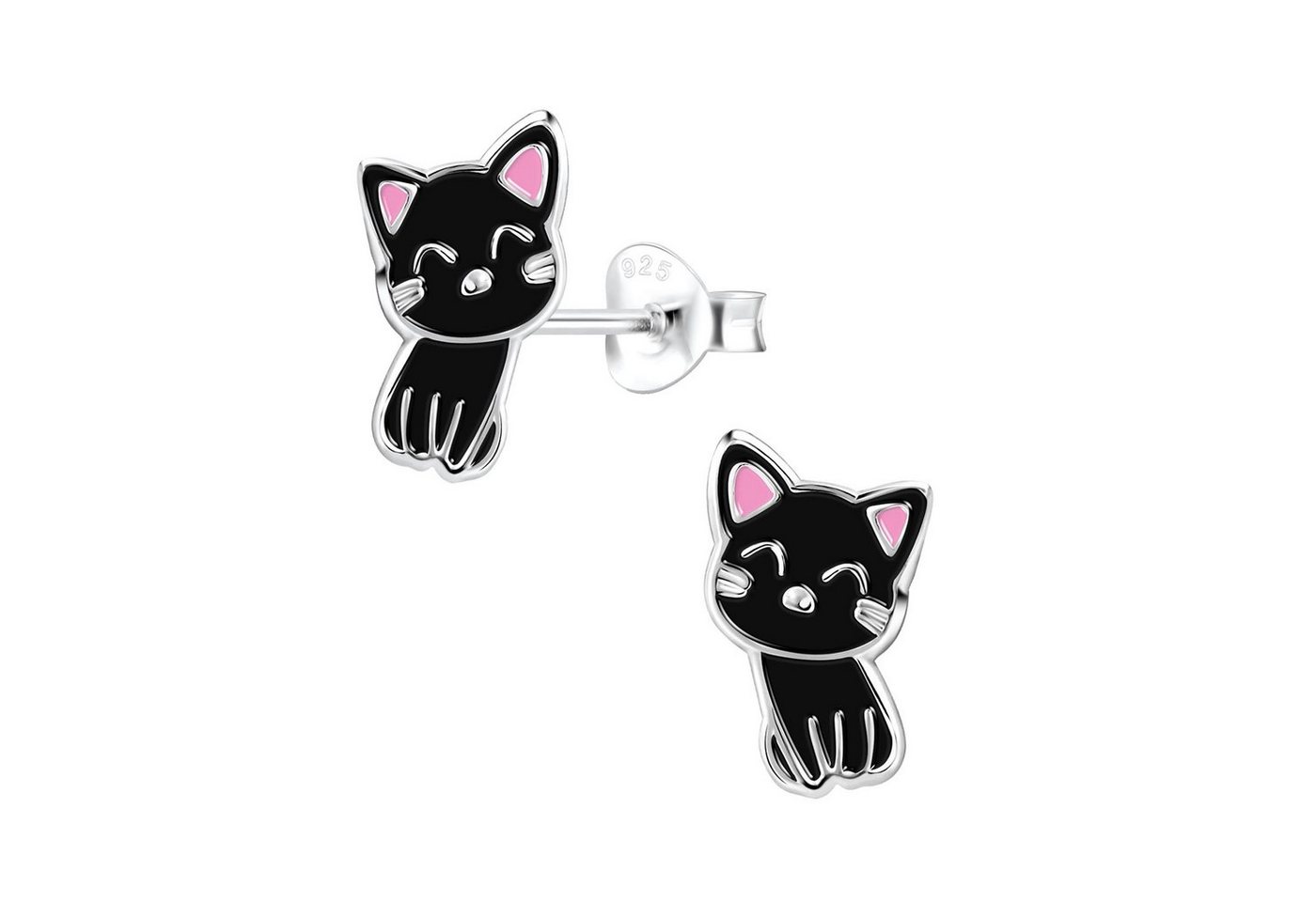 schmuck23 Paar Ohrstecker Kinder Ohrringe Katze 925 Silber, Kinderschmuck, Mädchen, Geschenk von schmuck23