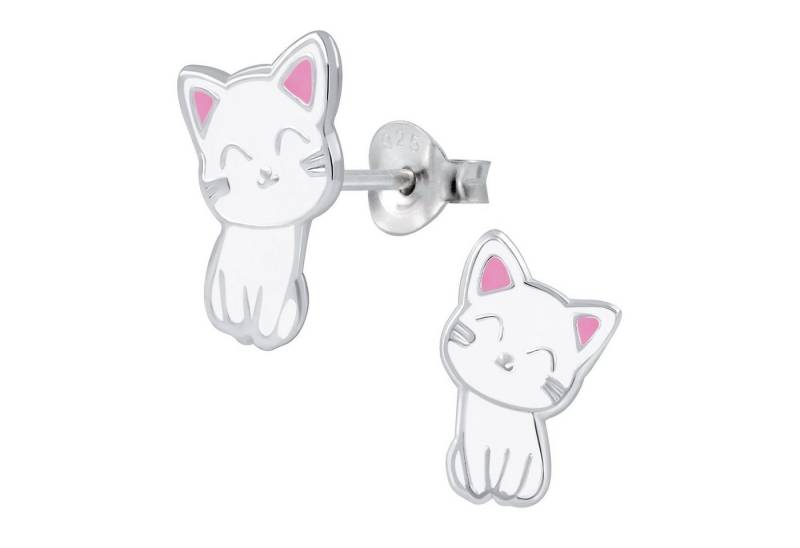 schmuck23 Paar Ohrstecker Kinder Ohrringe Katze 925 Silber, Kinderschmuck von schmuck23