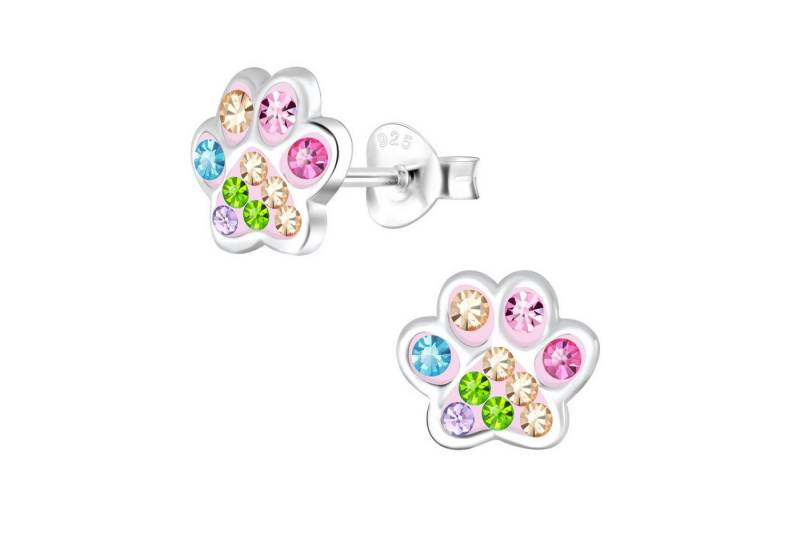 schmuck23 Paar Ohrstecker Kinder Ohrringe Kristall Pfote 925 Silber, Kinderschmuck von schmuck23