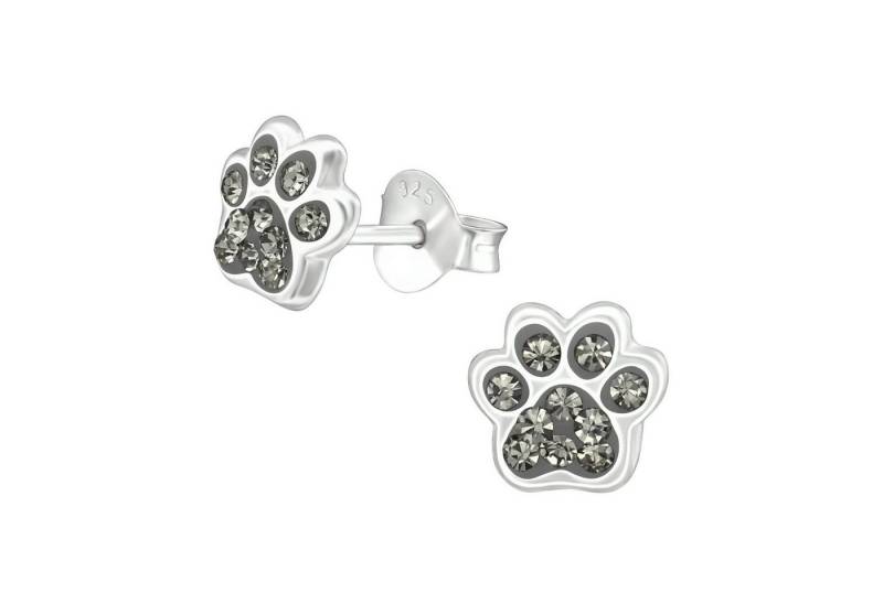schmuck23 Paar Ohrstecker Kinder Ohrringe Kristall Pfote 925 Silber, Kinderschmuck von schmuck23
