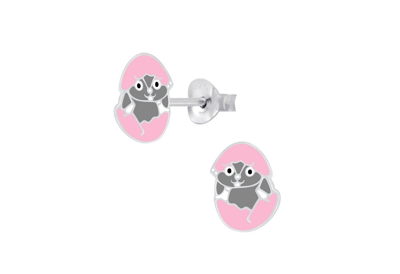 schmuck23 Paar Ohrstecker Kinder Ohrringe Küken Hase Ostern 925 Silber, Kinderschmuck Mädchen Geschenk echte Silberohrringe von schmuck23