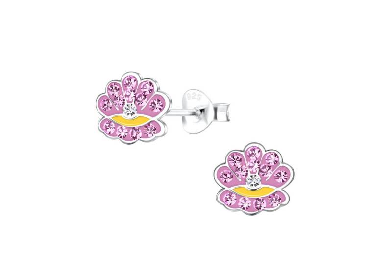 schmuck23 Paar Ohrstecker Kinder Ohrringe Muschel Perle 925 Silber (Geschenkset), Mädchen Kinderschmuck 2 x Silikonverschluß extra von schmuck23