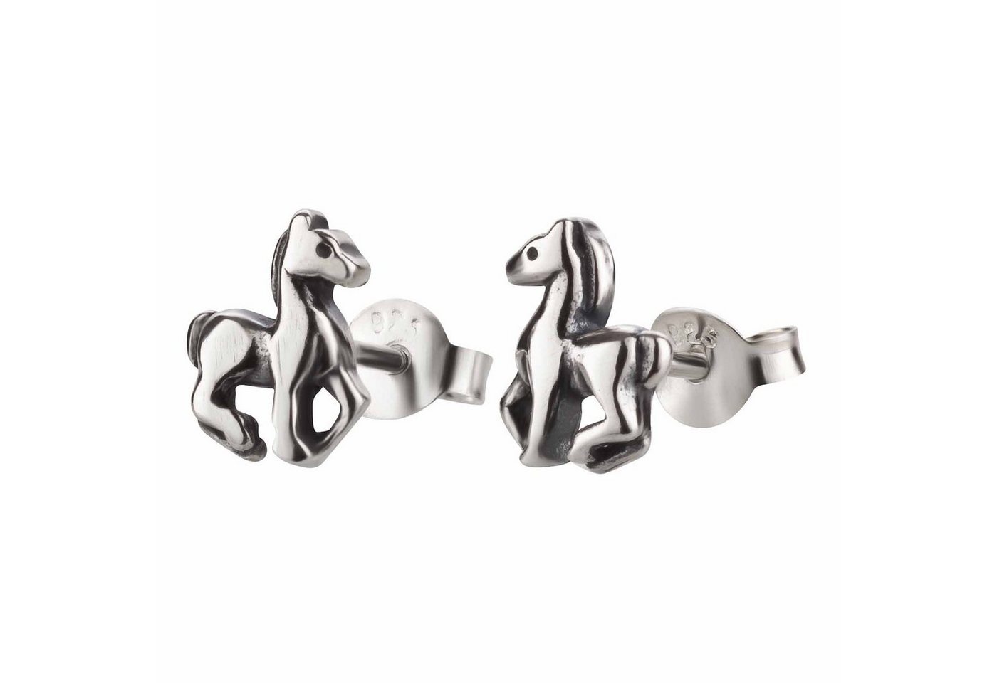 schmuck23 Paar Ohrstecker Kinder Ohrringe Pferd 925 Silber, Kinderschmuck Mädchen Geschenk echte Silberohrringe von schmuck23