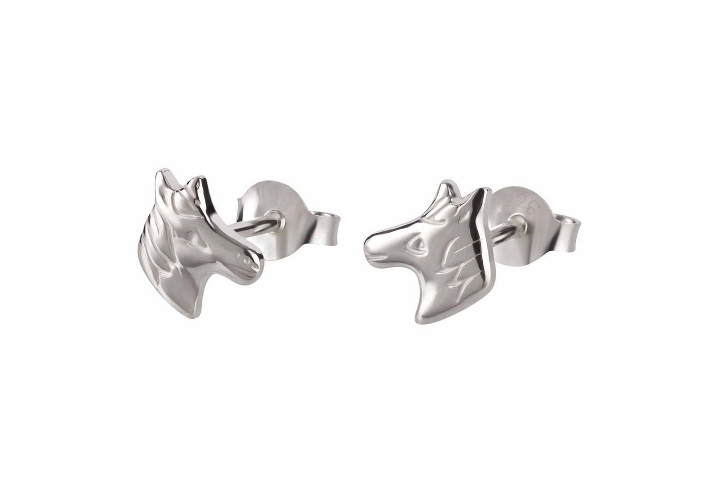 schmuck23 Paar Ohrstecker Kinder Ohrringe Pferdekopf 925 Silber, Kinderschmuck Mädchen Geschenk echte Silberohrringe von schmuck23