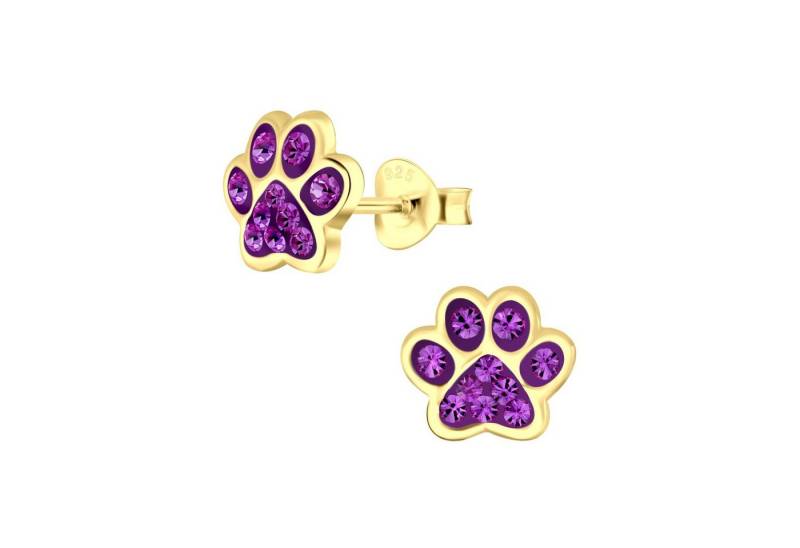 schmuck23 Paar Ohrstecker Kinder Ohrringe Pfote Tatze Hund Katze 925 Silber, Kinderohrringe von schmuck23