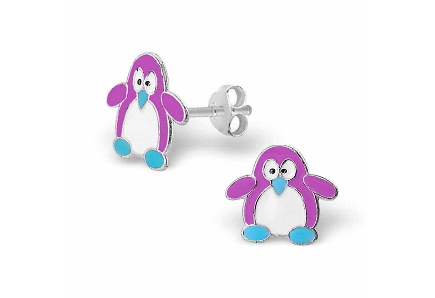 schmuck23 Paar Ohrstecker Kinder Ohrringe Pinguin 925 Silber, Kinderschmuck Mädchen Geschenk echte Silberohrringe von schmuck23