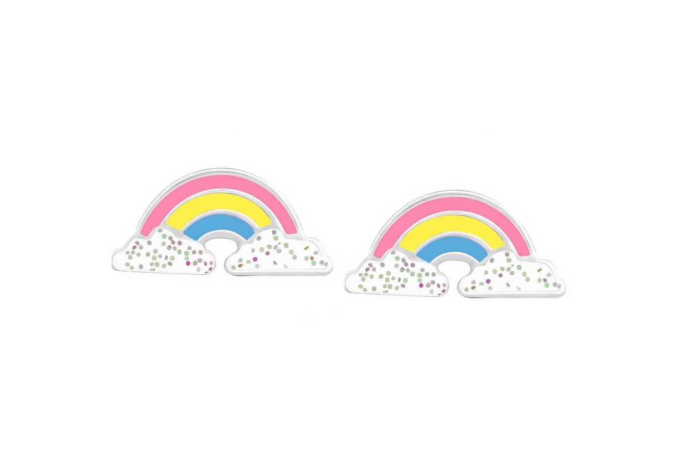 schmuck23 Paar Ohrstecker Kinder Ohrringe Regenbogen 925 Silber, Kinderschmuck Mädchen Geschenk echte Silberohrringe von schmuck23