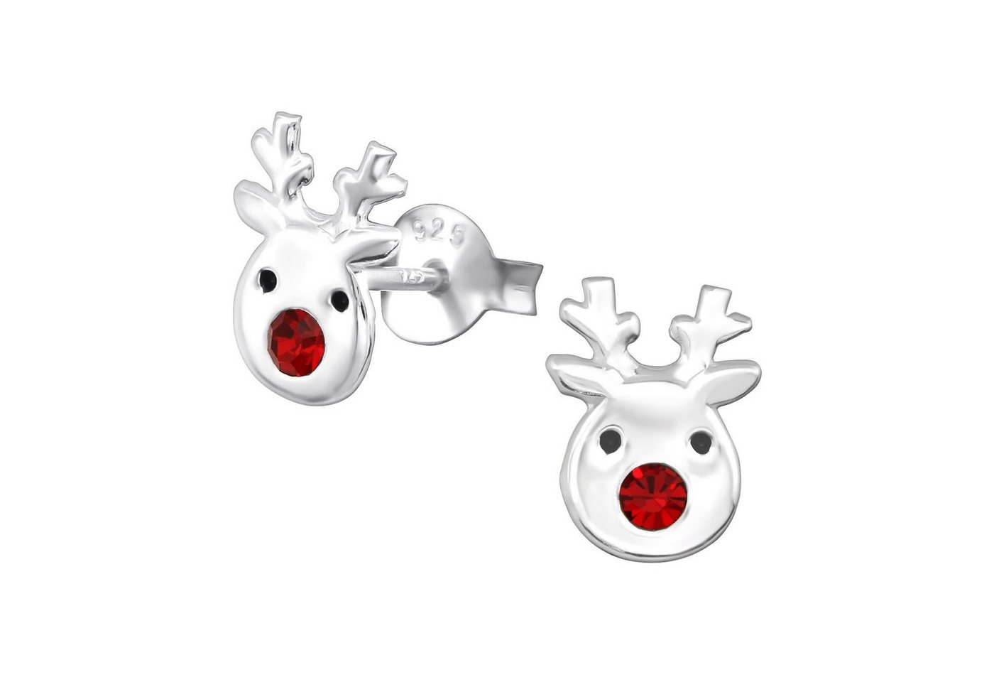 schmuck23 Paar Ohrstecker Kinder Ohrringe Rentier Nikolaus Weihnachten 925 Silber, Mädchen, Weihnachten, Nikolaus, Kinderschmuck von schmuck23