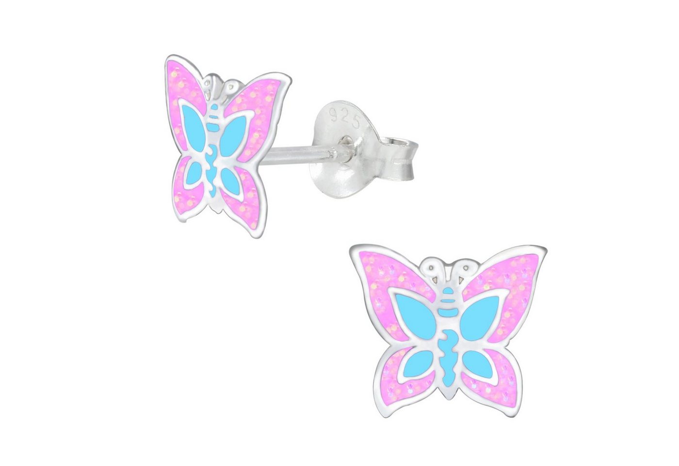 schmuck23 Paar Ohrstecker Kinder Ohrringe Schmetterling 925 Silber, Kinderschmuck Mädchen Geschenk echte Silberohrringe von schmuck23