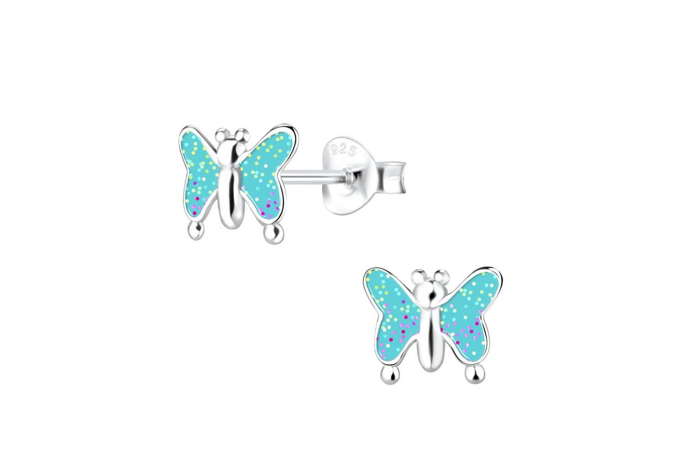 schmuck23 Paar Ohrstecker Kinder Ohrringe Schmetterling 925 Silber, Kinderschmuck Mädchen Geschenk echte Silberohrringe von schmuck23