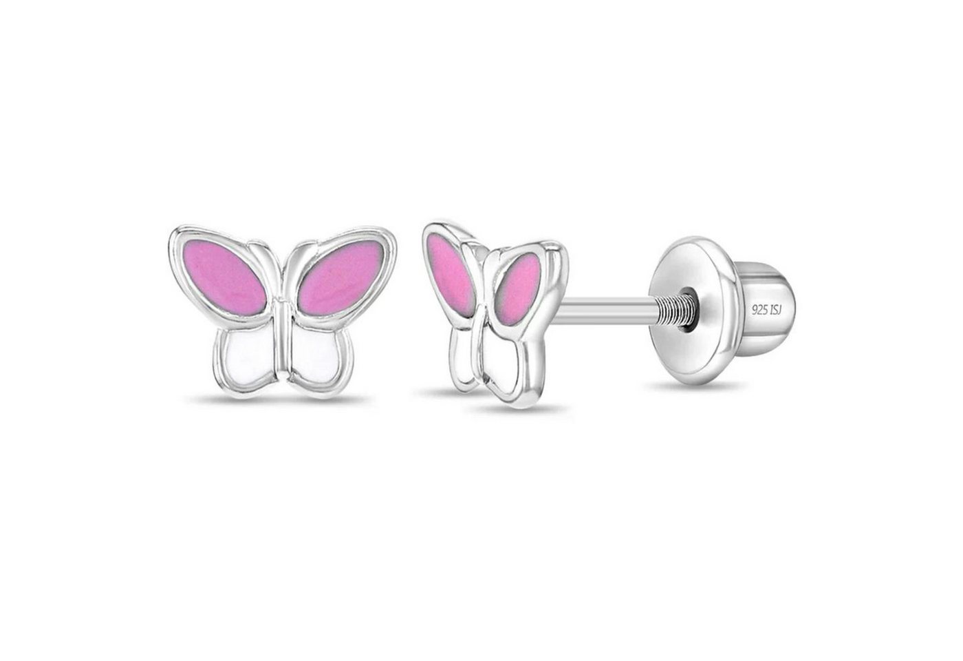 schmuck23 Paar Ohrstecker Kinder Ohrringe Schmetterling 925 Silber (Geschenkset), incl. Schraubverschluss von schmuck23