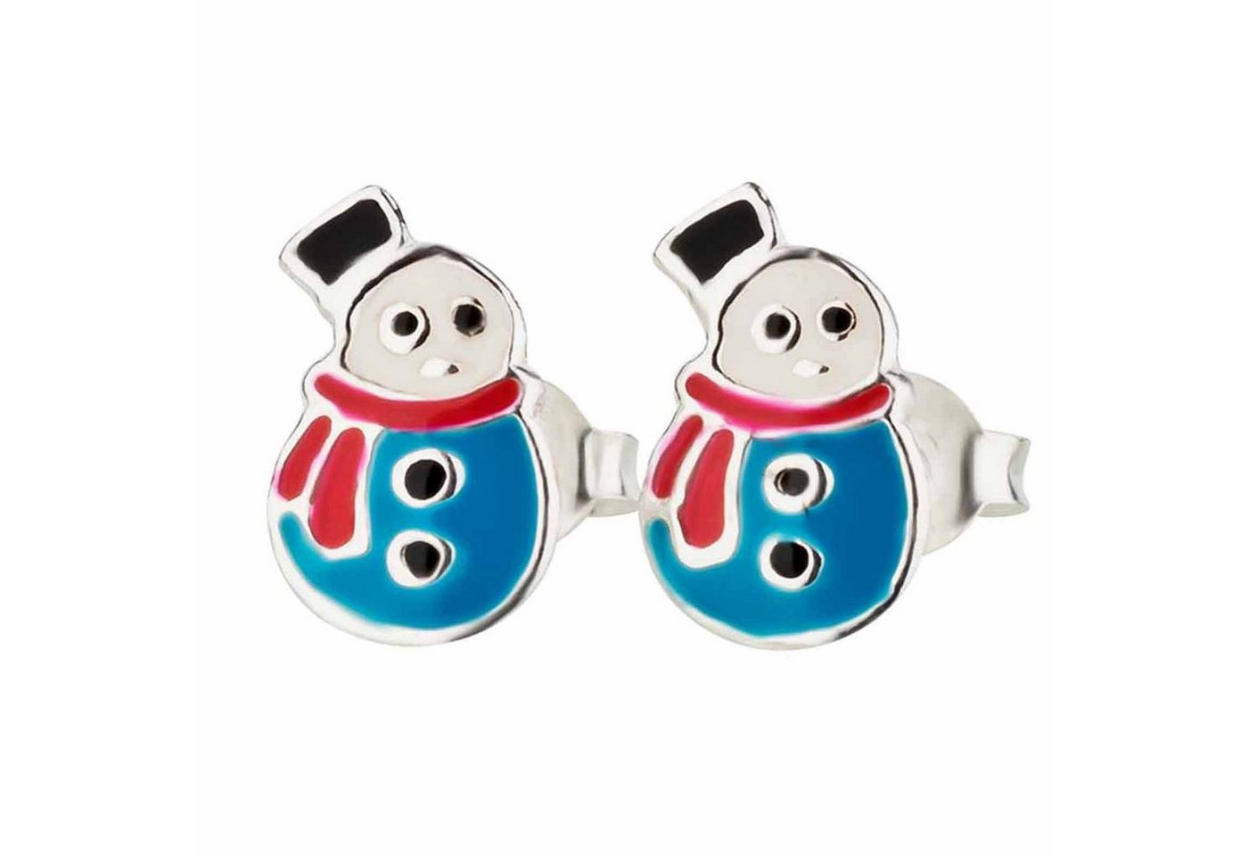 schmuck23 Paar Ohrstecker Kinder Ohrringe Schneemann Weihnachten 925 Silber, Kinderschmuck Mädchen Geschenk echte Silberohrringe von schmuck23