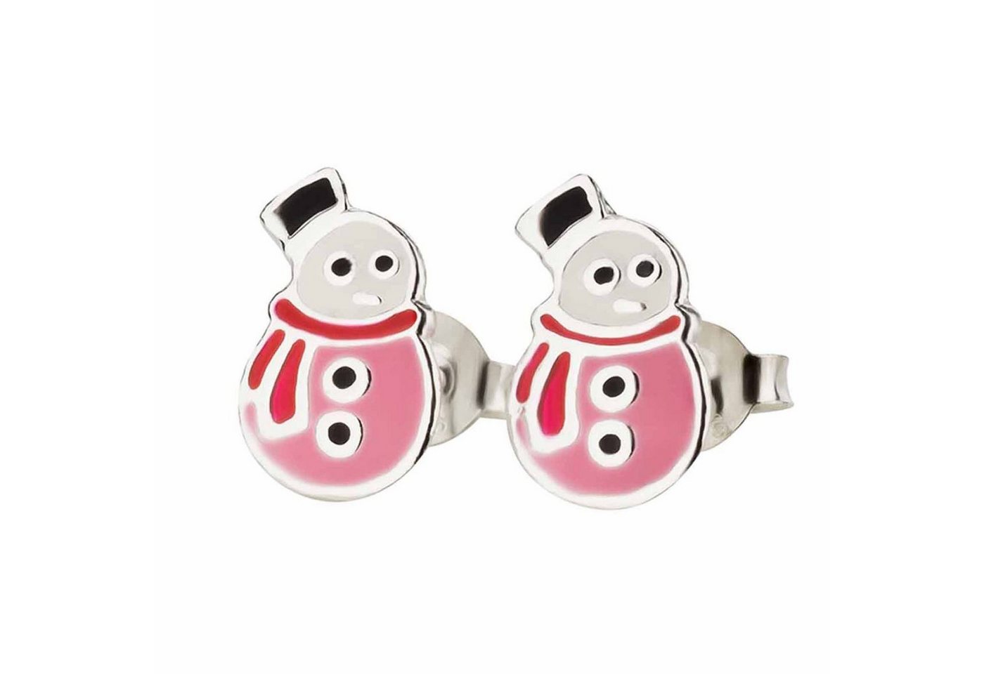 schmuck23 Paar Ohrstecker Kinder Ohrringe Schneemann Weihnachten 925 Silber, Kinderschmuck Mädchen Geschenk echte Silberohrringe von schmuck23