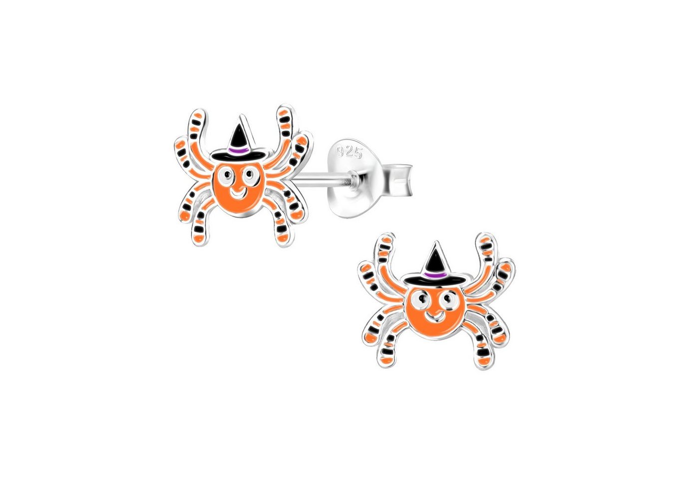 schmuck23 Paar Ohrstecker Kinder Ohrringe Spinne Helloween 925 Silber, Kinderschmuck Mädchen Geschenk echte Silberohrringe von schmuck23