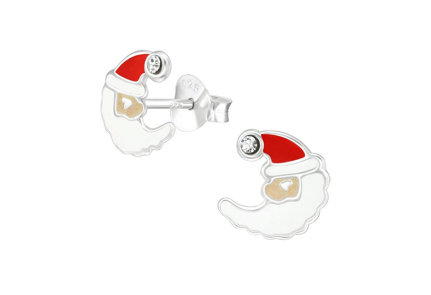 schmuck23 Paar Ohrstecker Kinder Ohrringe Nikolaus Weihnachten 925 Silber, Kinderschmuck, Kinderohrringe, Mädchen, Geschenk von schmuck23