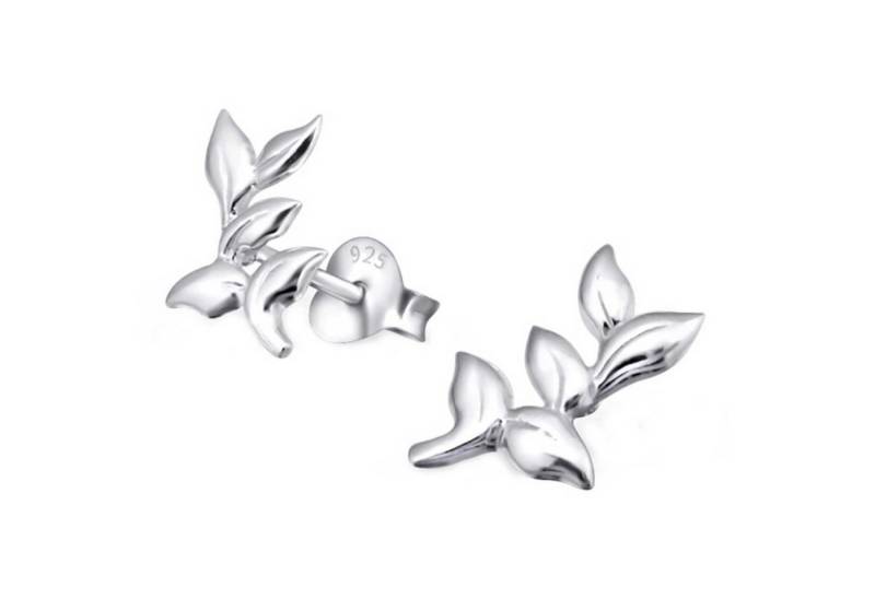 schmuck23 Paar Ohrstecker Ohrringe Blatt Ranke 925 Silber, Mädchen Damen echte Silberohrringe Geschenk von schmuck23