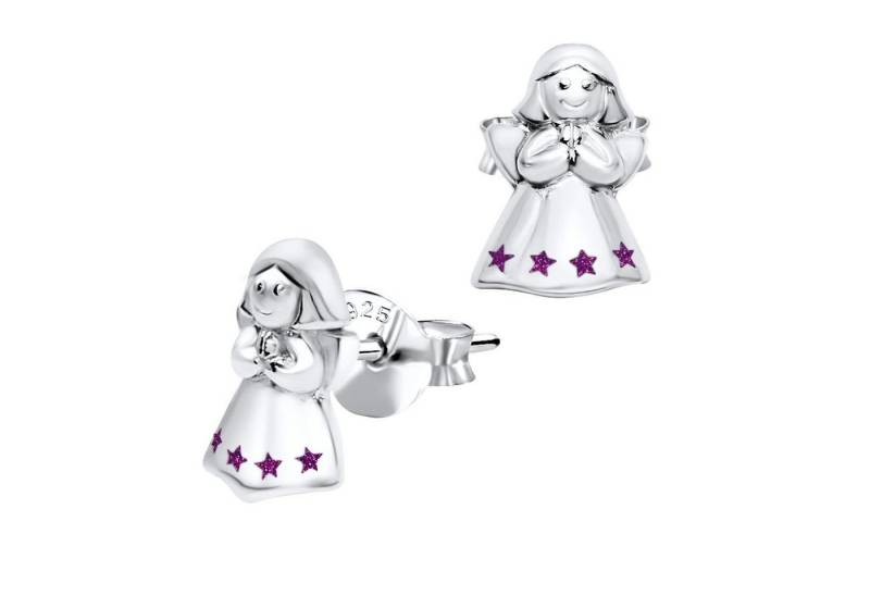 schmuck23 Paar Ohrstecker Ohrringe Engel Schutzengel Sterne 925 Silber Damen Mädchen Kinder, Kinderschmuck Mädchen Geschenk echte Silberohrringe von schmuck23