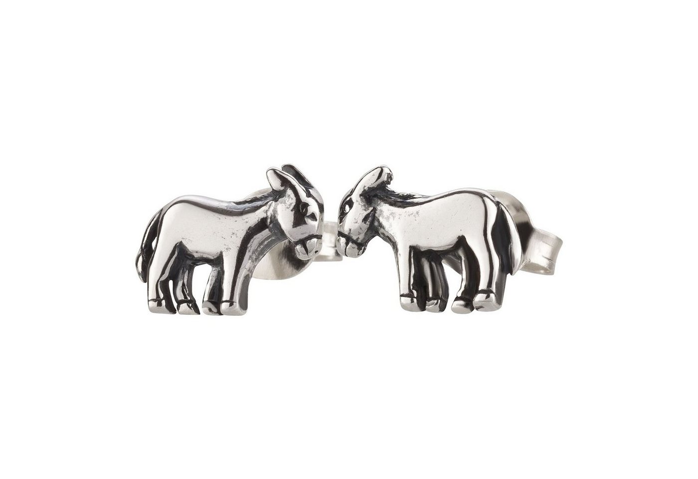 schmuck23 Paar Ohrstecker Ohrringe Esel Pferd 925 Silber Damen Kinder Mädchen, Kinderschmuck Mädchen Geschenk echte Silberohrringe von schmuck23