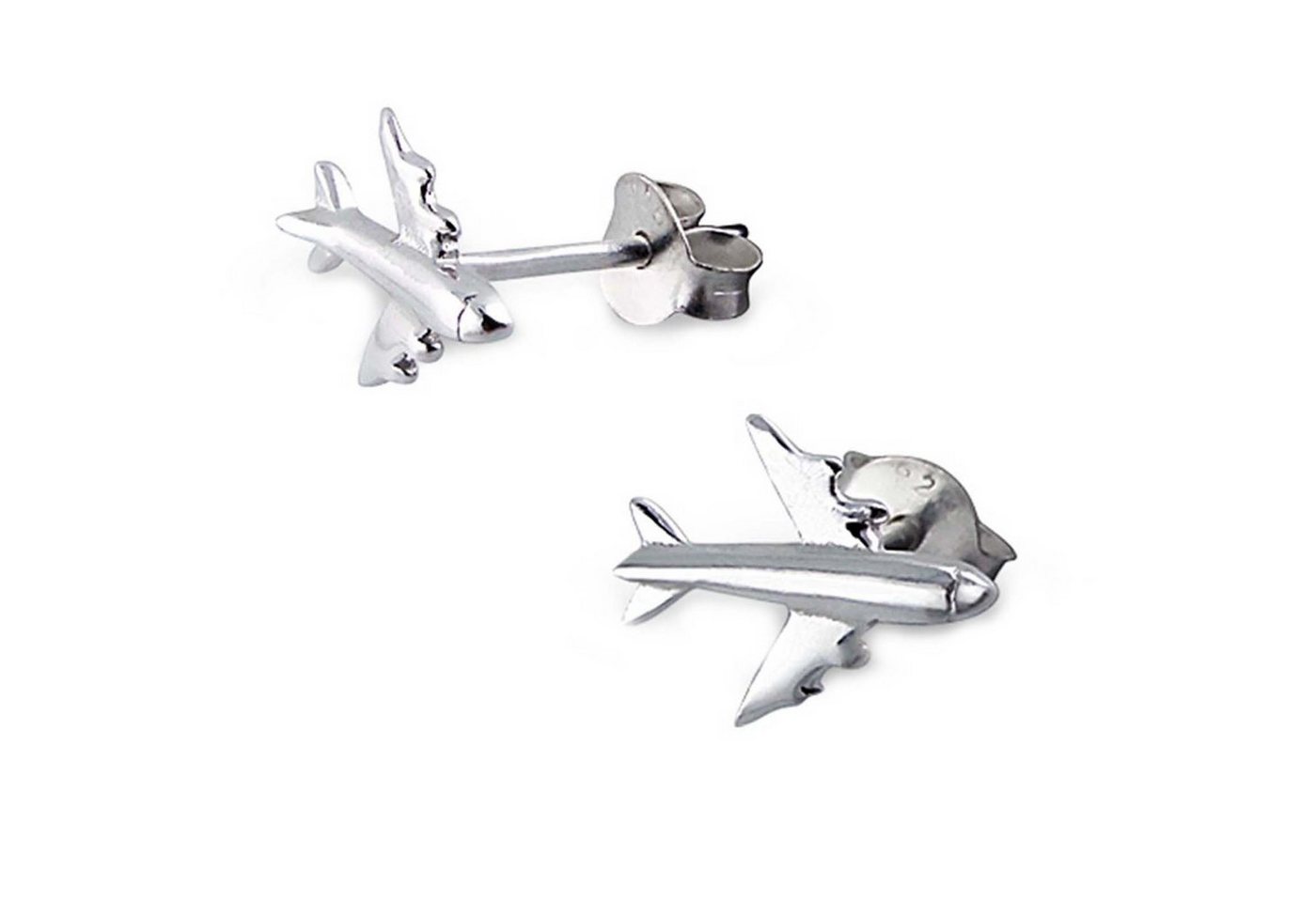 schmuck23 Paar Ohrstecker Ohrringe Flugzeug 925 Silber Damen Kinder Mädchen, Kinderschmuck Mädchen Geschenk echte Silberohrringe von schmuck23