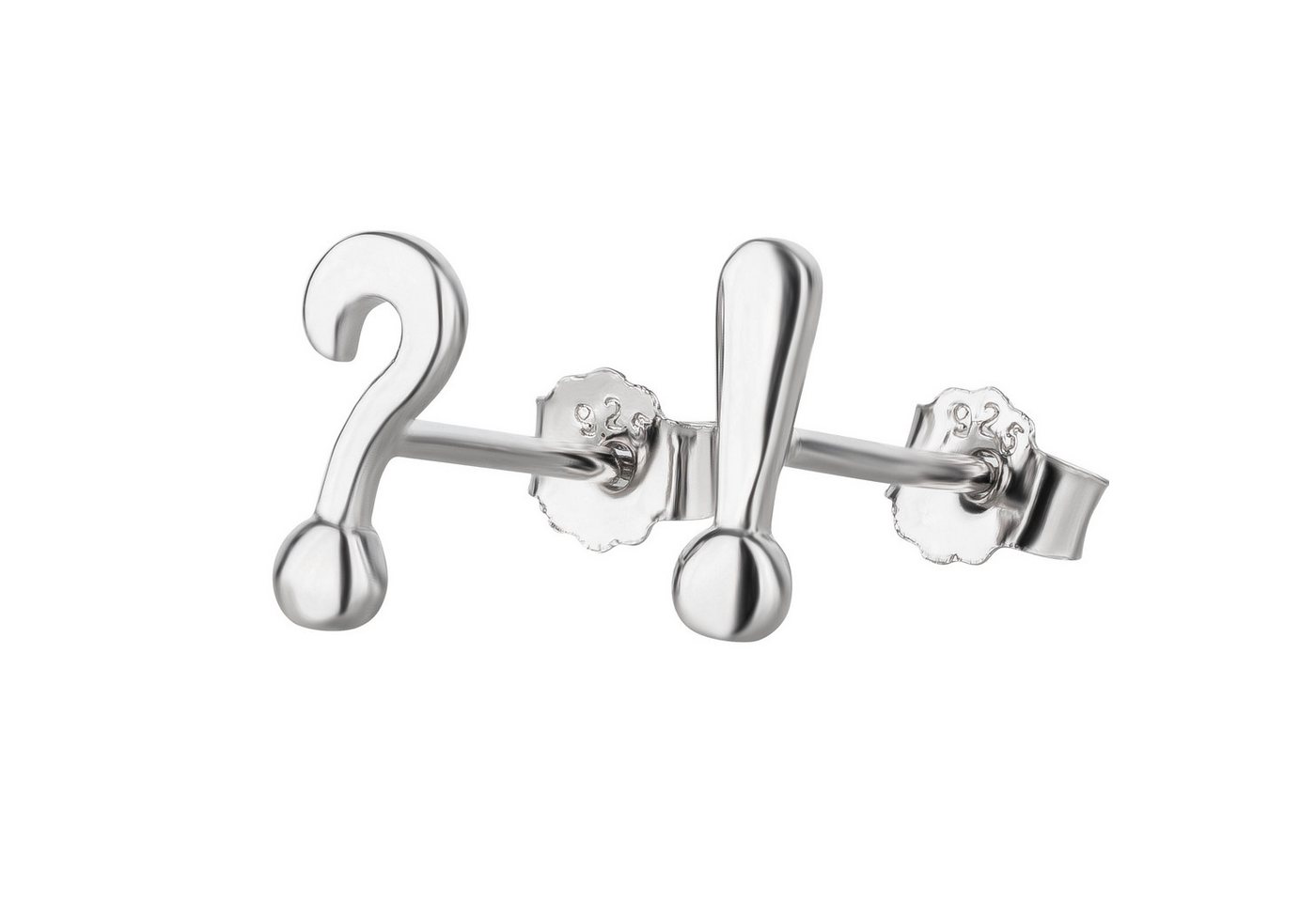 schmuck23 Paar Ohrstecker Ohrringe Fragezeichen 925 Silber (Geschenkset), Mädchen Kinderschmuck 2 x Silikonverschluß extra Kinderohrringe von schmuck23