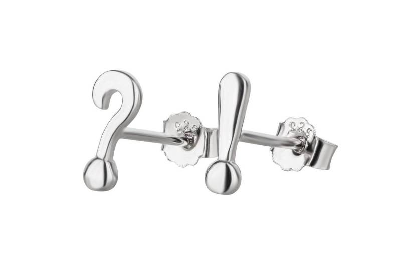 schmuck23 Paar Ohrstecker Ohrringe Fragezeichen 925 Silber (Geschenkset), Mädchen Kinderschmuck 2 x Silikonverschluß extra Kinderohrringe von schmuck23